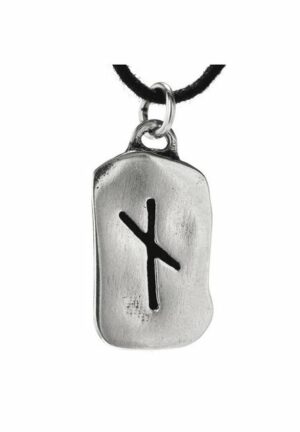 Kiss of Leather Kettenanhänger Rune Nauthiz / Nyd: 925 Sterling Silber Buchstabe N