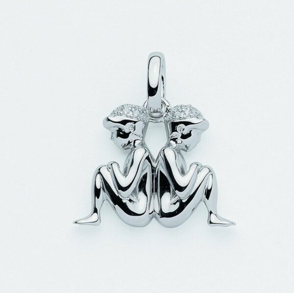 Adelia´s Kette mit Anhänger 925 Silber Sternzeichen Anhänger Zwilling mit Zirkonia