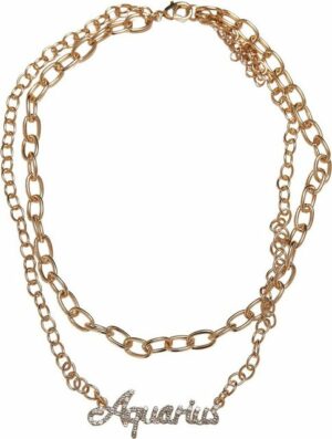 URBAN CLASSICS Schmuckset Accessoires Diamond Zodiac Golden Necklace (1-tlg)