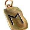 Kiss of Leather Kettenanhänger Rune Runen Anhänger Bronze Buchstabe E Ehwaz Eh Pferd Zusammenarbeit