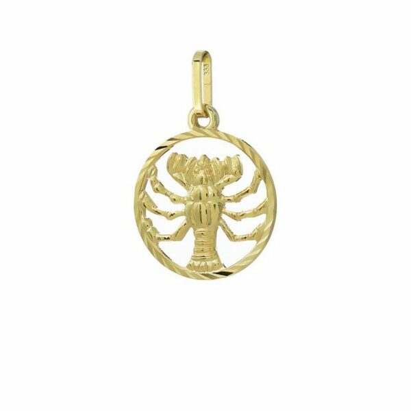 NKlaus Sternzeichenanhänger Krebs Sternzeichen 333 8 Karat Gelbgold 15mm Kette