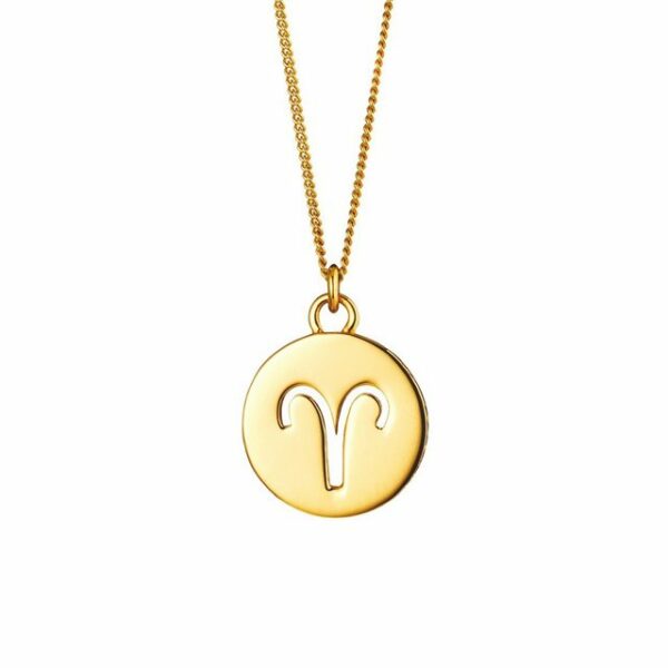 CAÏ Kette mit Anhänger Widder Sternzeichen 925/- Sterling Silber vergoldet