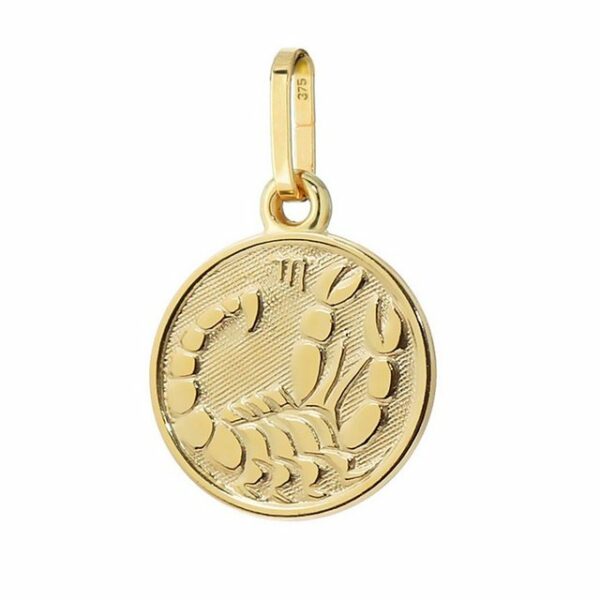 NKlaus Kettenanhänger Kettenanhänger Skorpion Sternzeichen 375 Gelb Gold 9 Karat 12mm Horosk