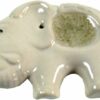 Guru-Shop Räucherstäbchen-Halter Räucherstäbchenhalter Elefant aus Keramik weiß..