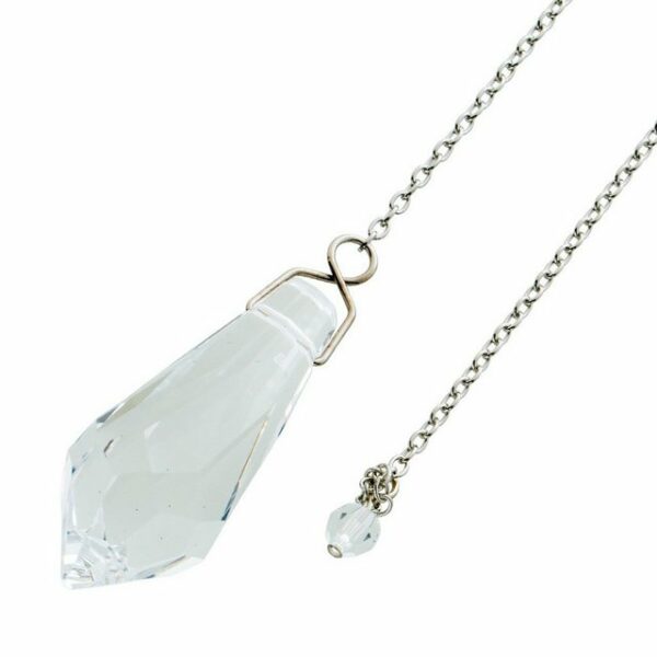 Berk Räucherstäbchen-Halter Eiszapfen Kristall Pendel Berk PE-080 Ankerkette Metall versilbert