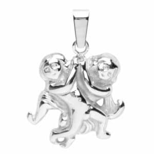 OSTSEE-SCHMUCK Kettenanhänger - Tierkreiszeichen Zwillinge - Silber 925/000 -