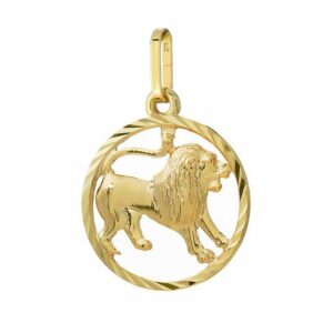 NKlaus Kettenanhänger Kettenanhänger Löwe Sternzeichen 375 Gelb Gold 9 Karat 15mm Horoskop Z