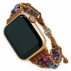 BENAVA Smartwatch-Armband Smart Watch Band - Jaspis Perlen Lila Bunt