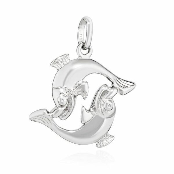 NKlaus Kettenanhänger Kettenanhänger Fisch Sternzeichen 925 Silber glanz 17x17mm Horoskop Zo