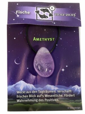 Adelia´s Kettenanhänger Amethyst Fisch Silber Edelstein Anhänger