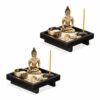 relaxdays Buddhafigur 2 x Zen Garten mit Buddha