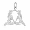 NKlaus Kettenanhänger Kettenanhänger Sternzeichen Zwillinge 925 Silber glanz Anhänger Zodiac