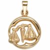 Schmuck Krone Kettenanhänger Anhänger Sternzeichen Waage 375 Gold Gelbgold teilmattiert Horoskop