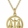trendor Kette mit Anhänger Sternzeichen Waage Gold 333 Anhänger Ø 16 mm +