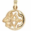 Schmuck Krone Kettenanhänger Anhänger Sternzeichen Schütze 375 Gold Gelbgold teilmattiert Horoskop