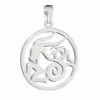 NKlaus Kettenanhänger 21mm Kettenanhänger Sternzeichen Steinbock 925 Silber Anhänger Zodiac