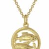 trendor Kette mit Anhänger Sternzeichen Fische Gold 333 Anhänger Ø 16 mm +