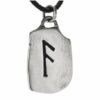 Kiss of Leather Kettenanhänger Rune Ansuz / Ansur 925 Sterling Silber Buchstabe A