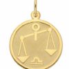Adelia´s Kettenanhänger 333 Gold Sternzeichen Anhänger Waage Ø 16 mm