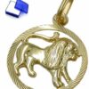 unbespielt Sternzeichenanhänger Kettenanhänger Anhänger Sternzeichen Löwe 375 Gold 9 Karat 15 mm inklusive kleiner Schmuckbox