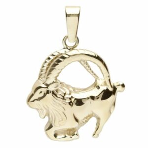 OSTSEE-SCHMUCK Kettenanhänger - Tierkreiszeichen Steinbock - Gold 333/000 -