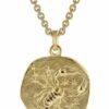 trendor Kette mit Anhänger Skorpion Sternzeichen Ø 20 mm Gold auf Silber