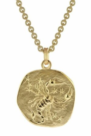 trendor Kette mit Anhänger Skorpion Sternzeichen Ø 20 mm Gold auf Silber