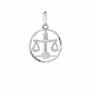 NKlaus Sternzeichenanhänger Waage Sternzeichen 925er Sterlingsilber 15mm Kette