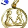 unbespielt Sternzeichenanhänger Kettenanhänger Anhänger Sternzeichen Zwillinge 9 Karat Gold 15 mm inklusive kleiner Schmuckbox