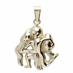 OSTSEE-SCHMUCK Kettenanhänger - Tierkreiszeichen Wassermann - Gold 585/000 -