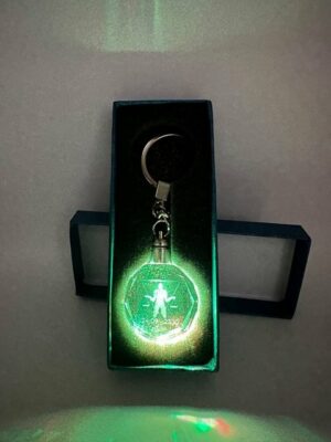 Stelby Schlüsselanhänger Waage Sternzeichen Schlüsselanhänger LED Multicolor mit Geschenkbox