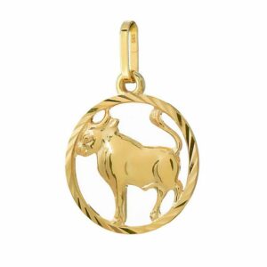 NKlaus Kettenanhänger Stier Sternzeichen 585 Gelb Gold 14 Karat 15mm Kettenanhänger Horoskop