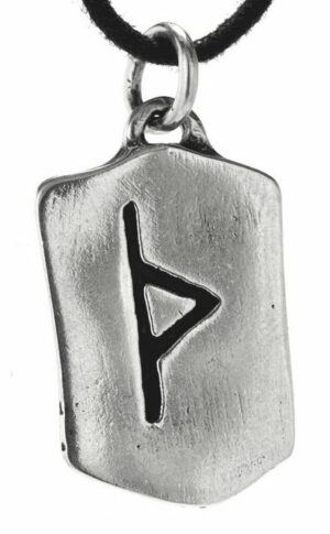 Kiss of Leather Kettenanhänger Rune Thurisaz 925 Sterling Silber Buchstabe TH