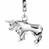 Nenalina Charm-Einhänger Anhänger Sternzeichen Stier Taurus 925 Silber