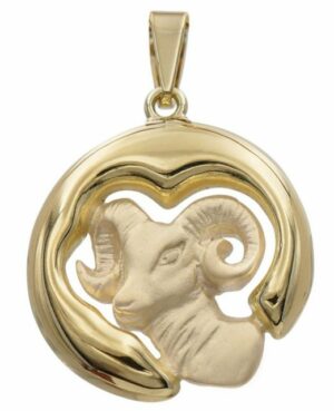 trendor Sternzeichenanhänger Widder Sternzeichen Gold 333 (8 Karat) Ø 21 mm