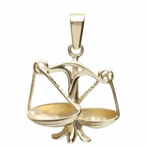 OSTSEE-SCHMUCK Kettenanhänger - Tierkreiszeichen Waage - Gold 333/000 -