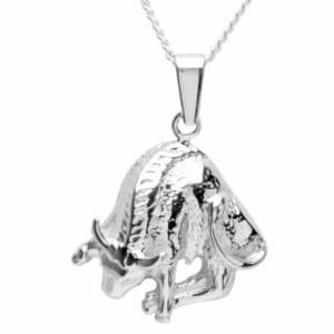 OSTSEE-SCHMUCK Kette mit Anhänger - Tierkreiszeichen Stier - Silber 925/000 -