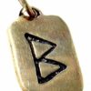 Kiss of Leather Kettenanhänger Rune Runen Anhänger Bronze Buchstabe B Berkana Beorc Birke Wachstum