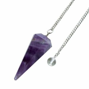 Berk Räucherstäbchen-Halter Sechskantpendel Berk PE-043-AM Amethyst Ankerkette Messing versilbe