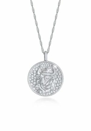 Elli Kette mit Anhänger Sternzeichen Stier Zodiac Astro Münze 925 Silber