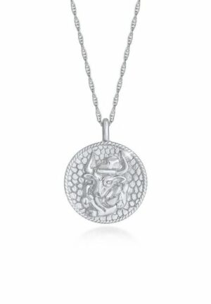 Elli Kette mit Anhänger Sternzeichen Stier Zodiac Astro Münze 925 Silber
