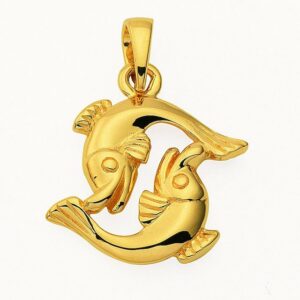 Adelia´s Kette mit Anhänger 585 Gold Sternzeichen Anhänger Fisch