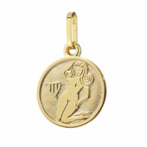 NKlaus Kettenanhänger Kettenanhänger Jungfrau Sternzeichen 375 Gelb Gold 9 Karat 12mm Horosk