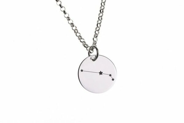 Silberkettenstore Kette mit Anhänger Runde Erbskette 2mm mit Anhänger Sternzeichen WIDDER - 925 Silber