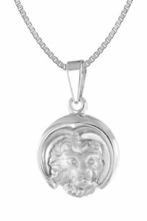 trendor Kette mit Anhänger Löwe Sternzeichen mit 925 Silber Ø 15 mm