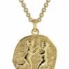trendor Kette mit Anhänger Zwilling Sternzeichen Ø 20 mm Gold auf Silber