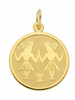 Adelia´s Kettenanhänger 333 Gold Sternzeichen Anhänger Zwilling Ø 16 mm