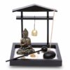 Flanacom Buddhafigur Zen Garten Buddha Figur - Räucherstäbchenhalter (Set