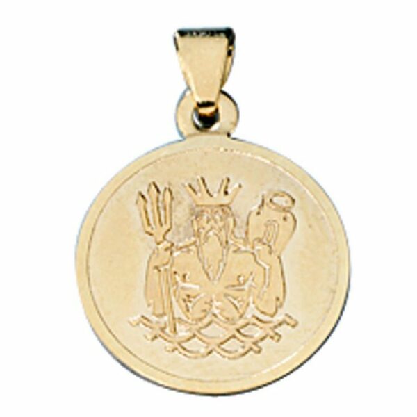 Schmuck Krone Kettenanhänger Wassermann Ketten Anhänger Goldanhänger 333 Gold rund Halsschmuck Unisex