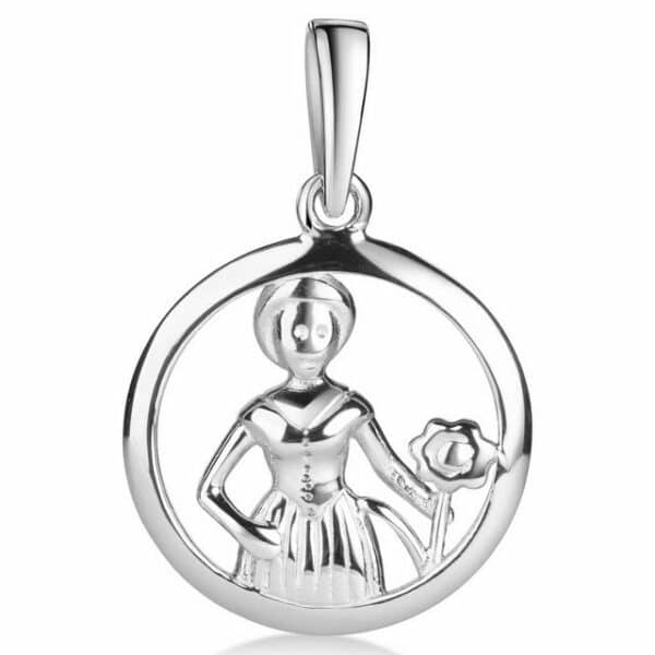 Materia Sternzeichenanhänger Damen Silber Jungfrau / Virgo rund Ø15mm KA-496